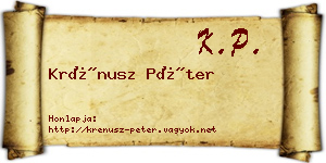 Krénusz Péter névjegykártya