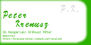 peter krenusz business card